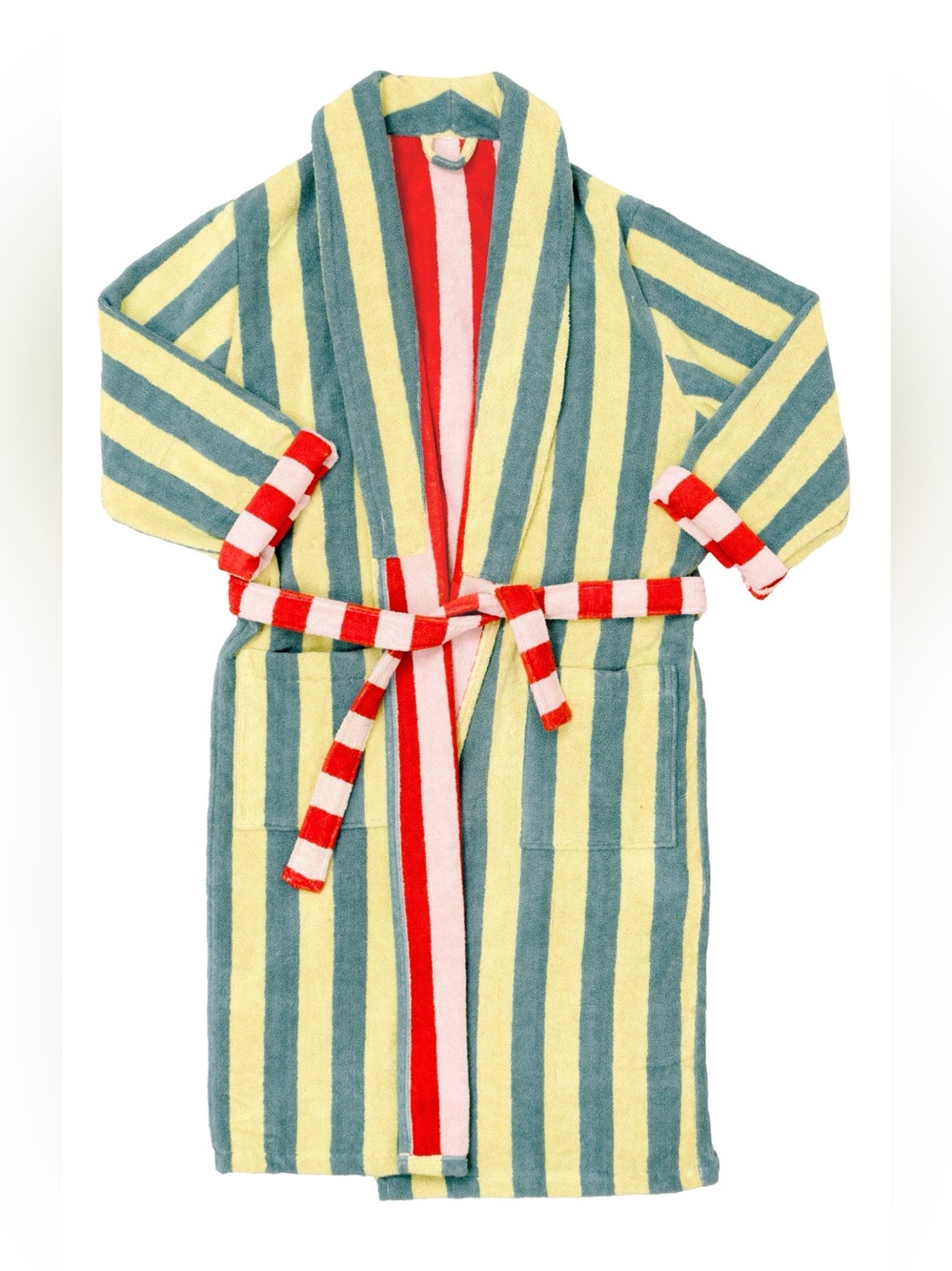Dusen Dusen Stripe Terry Cloth Bathrobe